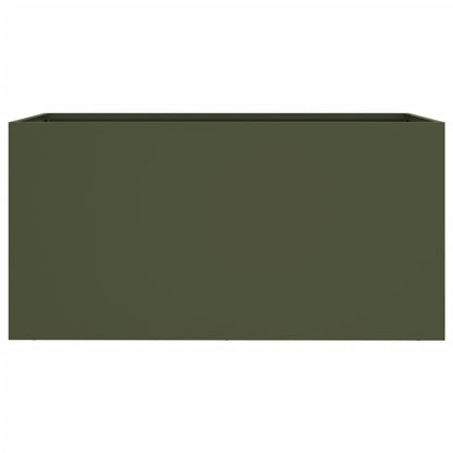 Planter Steel Olive Green Height 29 cm 62 cm
