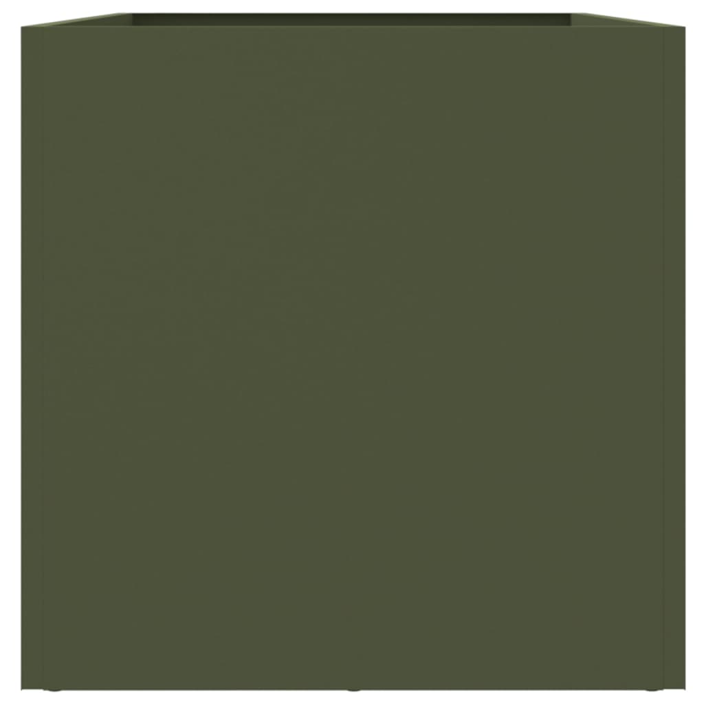 Planter Steel Olive Green Height 29 cm 62 cm