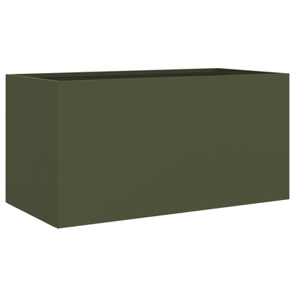 Planter Steel Olive Green Height 29 cm 62 cm