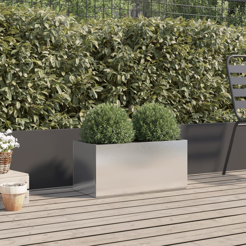 vidaXL Planter Silver 62x30x29 cm Stainless Steel 3