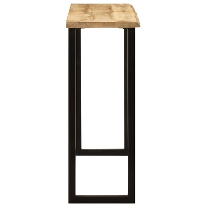Console Table with Live Edge 105x33x76 cm Solid Wood Mango Black U shape