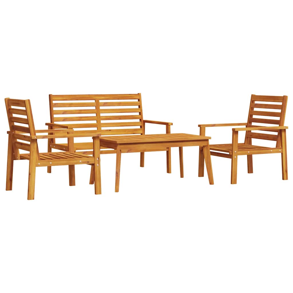 vidaXL 4 Piece Garden Lounge Set Solid Wood Acacia 2