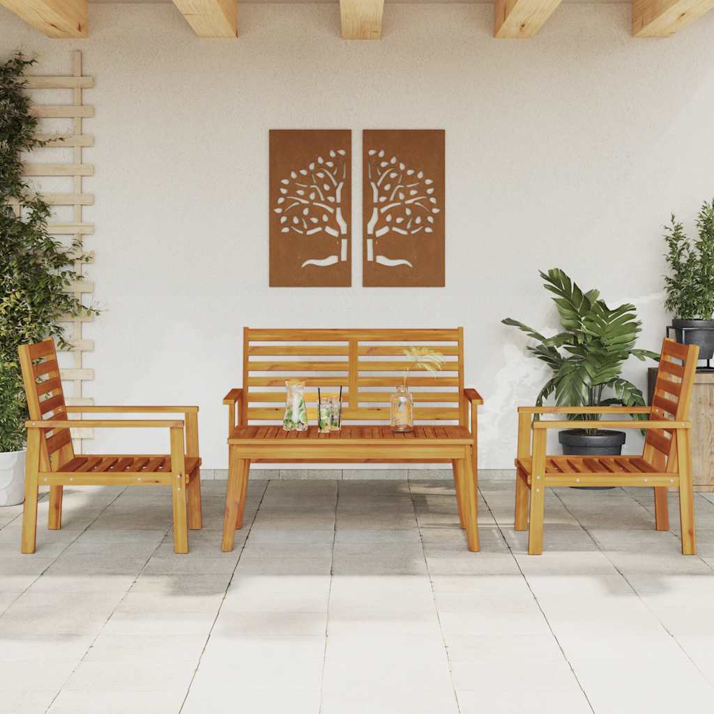vidaXL 4 Piece Garden Lounge Set Solid Wood Acacia 1