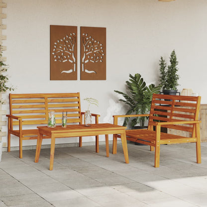 vidaXL 3 Piece Garden Lounge Set Solid Wood Acacia 1