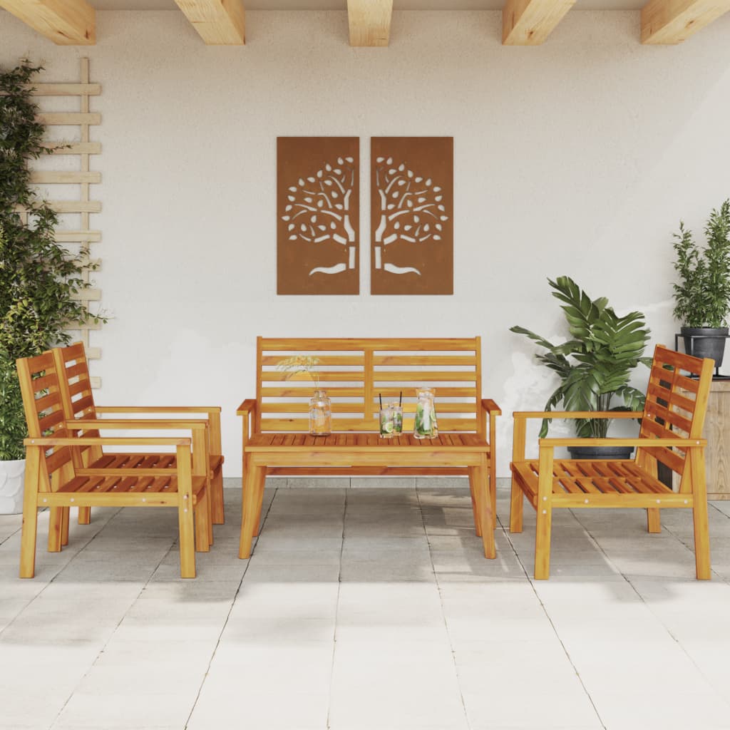 vidaXL 3 Piece Garden Lounge Set Solid Wood Acacia