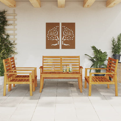 vidaXL 3 Piece Garden Lounge Set Solid Wood Acacia