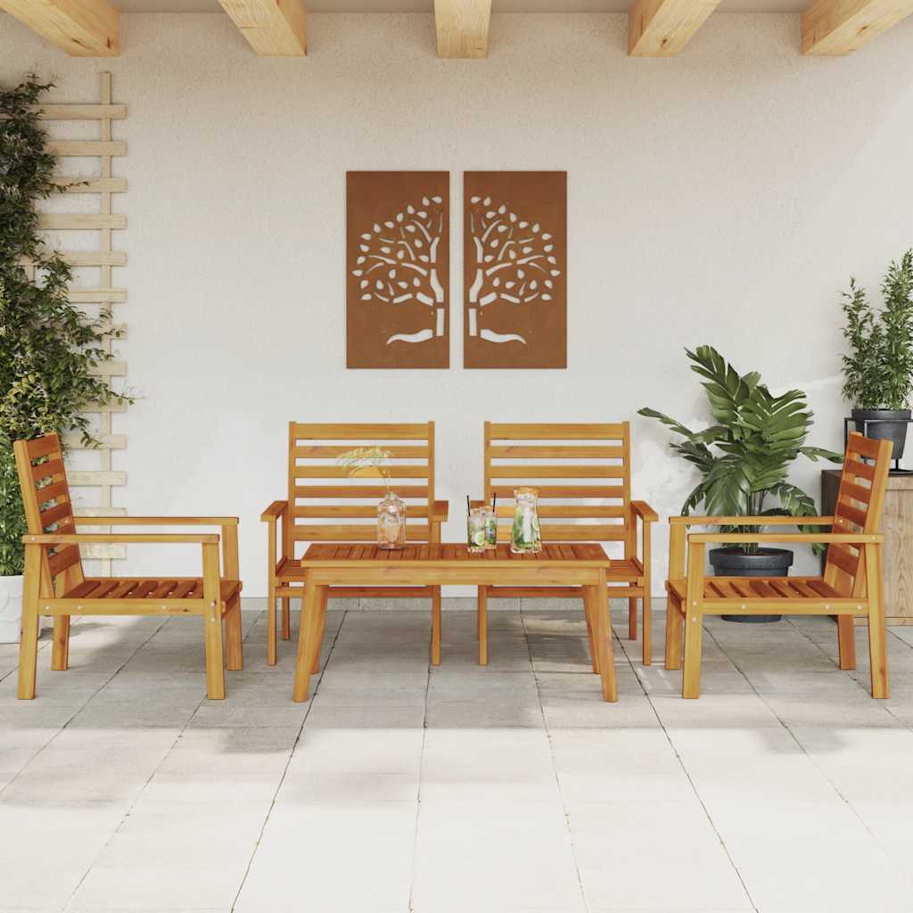 vidaXL 3 Piece Garden Lounge Set Solid Wood Acacia
