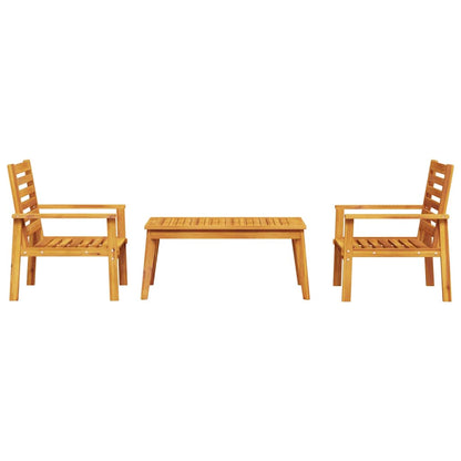 3 Piece Garden Lounge Set Solid Wood Acacia 2x chair + table