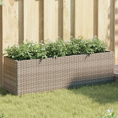 Garden Planters Poly Rattan 2 pcs Depth 30 cm Grey 105 cm