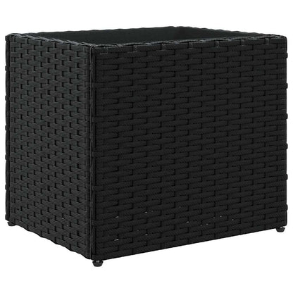 Garden Planters Poly Rattan 2 pcs Depth 30 cm Black 36 cm
