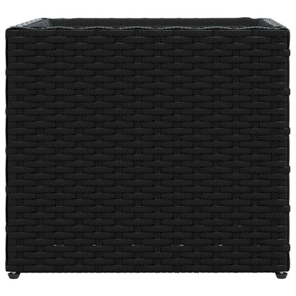 Garden Planters Poly Rattan 2 pcs Depth 30 cm Black 36 cm