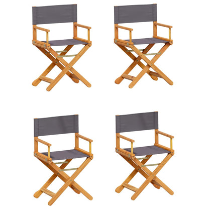 vidaXL 4 Piece Folding Chairs Dark Grey Fabric 2