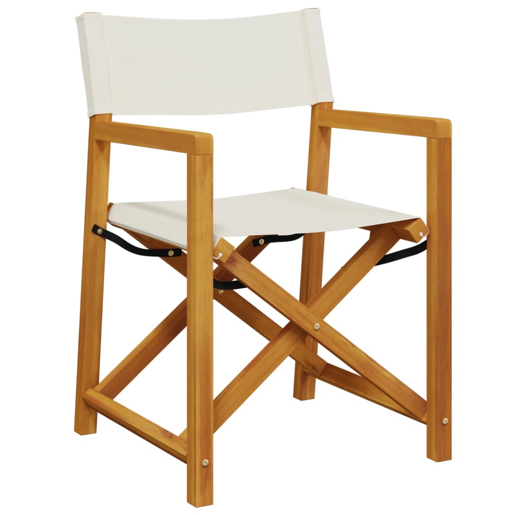 vidaXL 4 Piece Folding Chairs Cream White Fabric 4