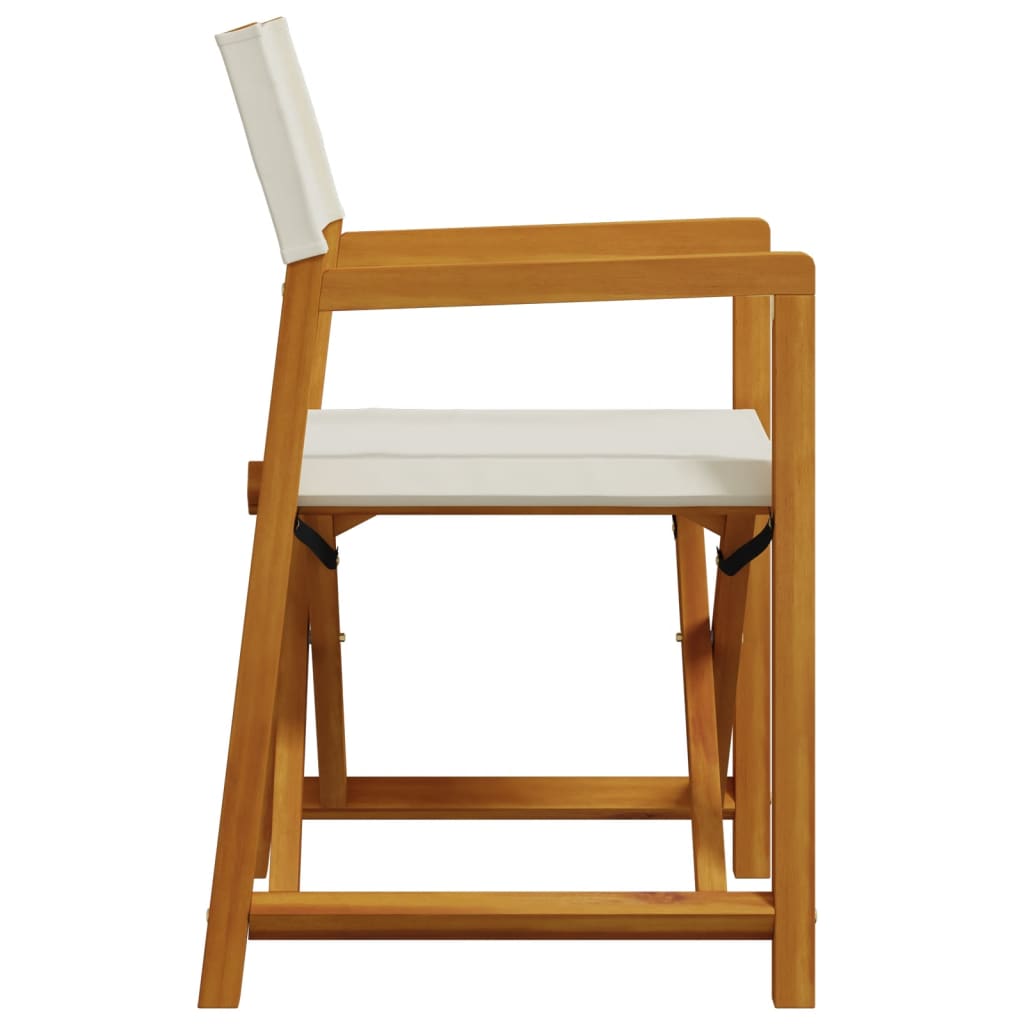 vidaXL 4 Piece Folding Chairs Cream White Fabric 5