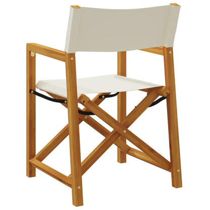 vidaXL 4 Piece Folding Chairs Cream White Fabric 6