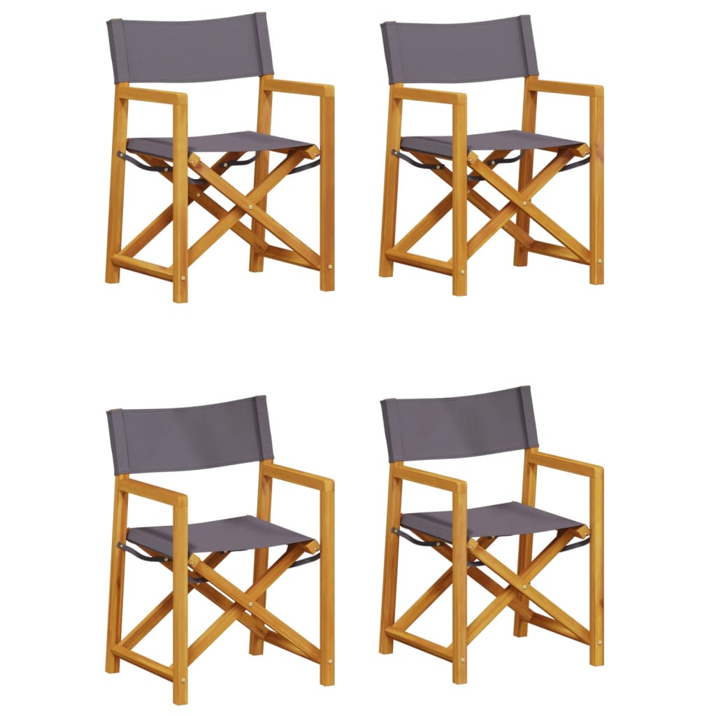 vidaXL 4 Piece Folding Chairs Dark Grey Fabric 2