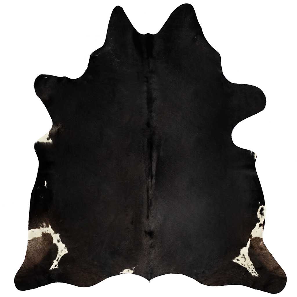 vidaXL Real Cowhide Rug Black 180x220 cm 4