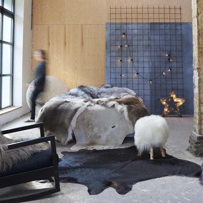 Real Cowhide Rug Black