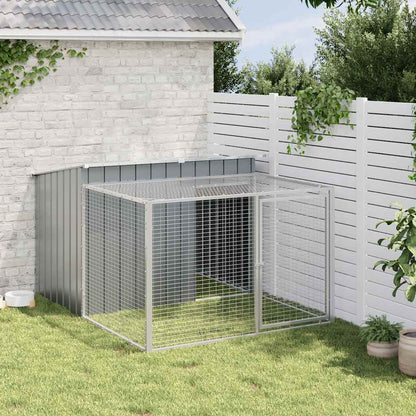 vidaXL Dog House with Run Anthracite 153x194x110 cm Galvanised Steel 3