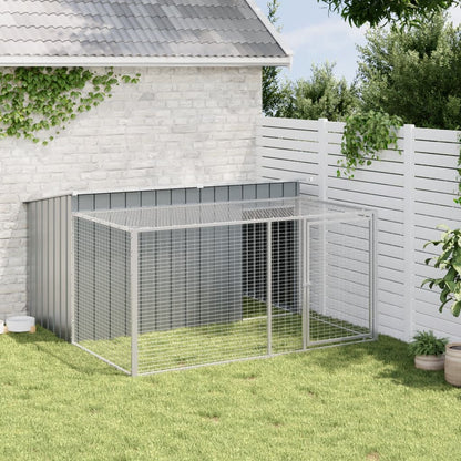vidaXL Dog House with Run Anthracite 197x194x110 cm Galvanised Steel 3