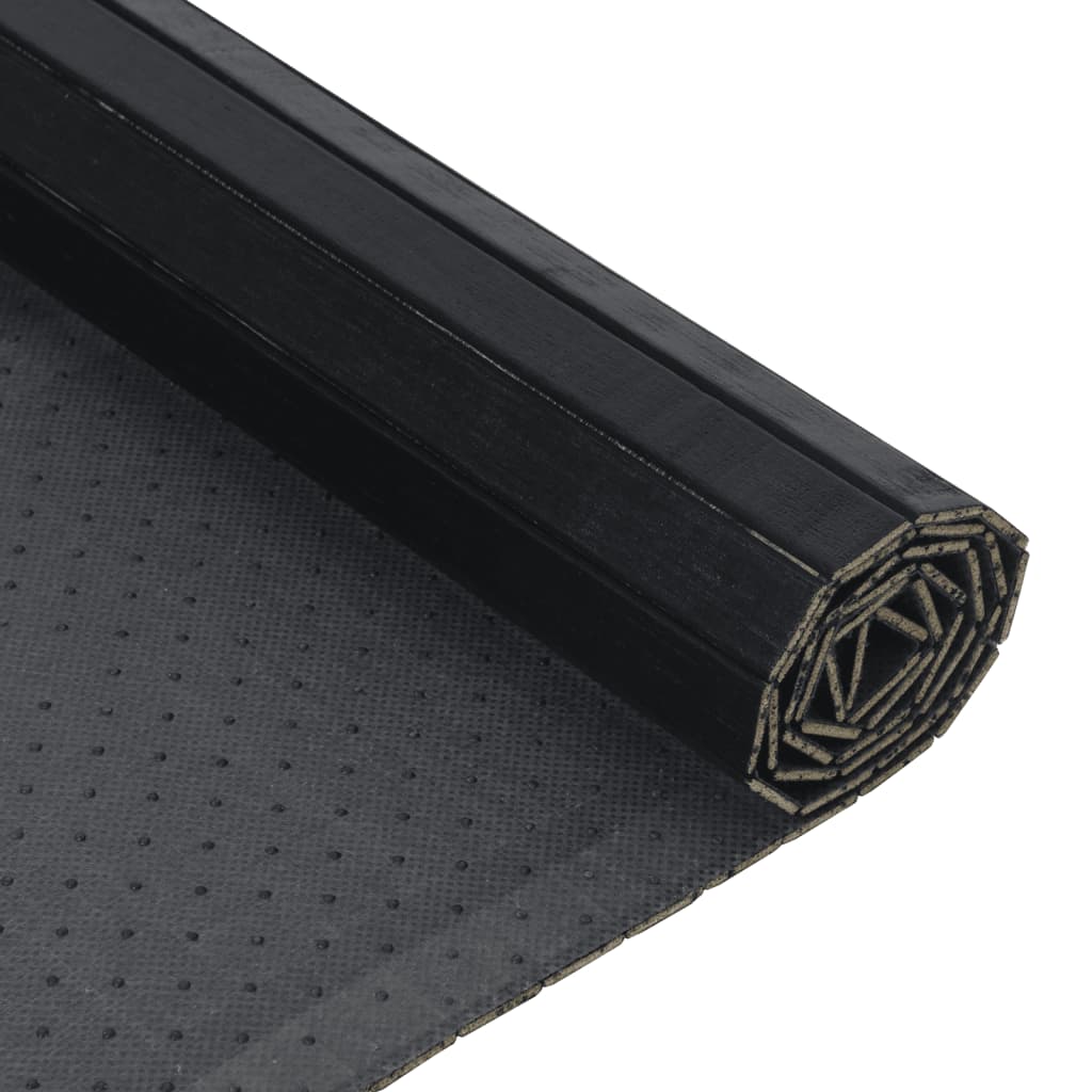Rug Rectangular 100x500 cm Bamboo Black