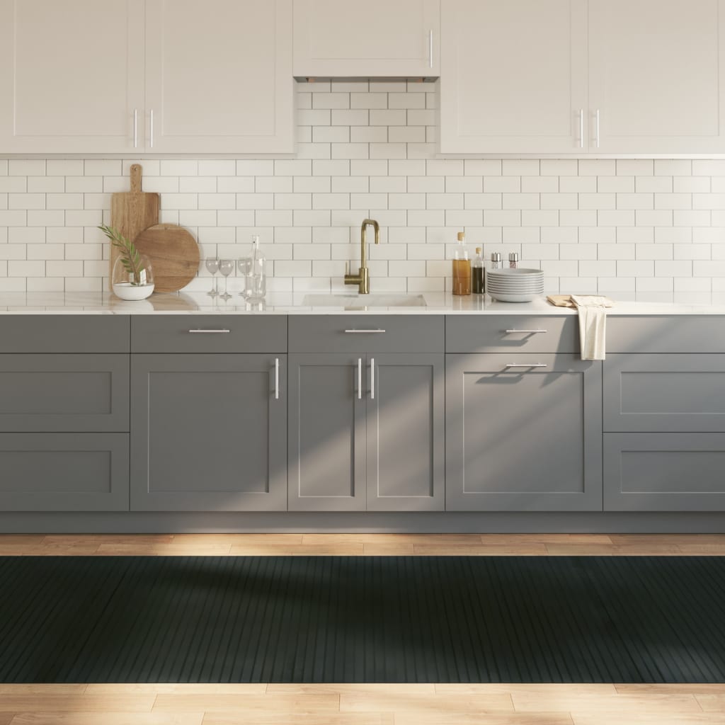 Rug Rectangular 100x500 cm Bamboo Grey