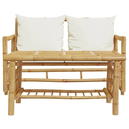 vidaXL 2 Piece Garden Sofa Set with Cushions Bamboo 4