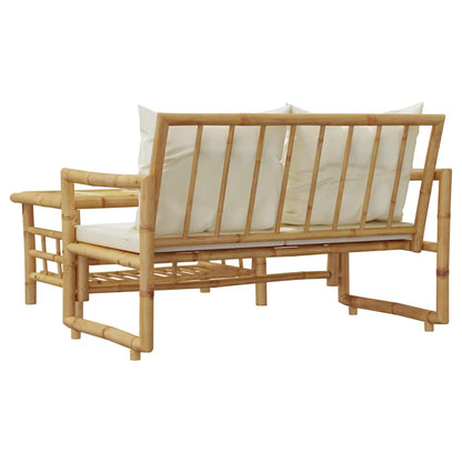 vidaXL 2 Piece Garden Sofa Set with Cushions Bamboo 6