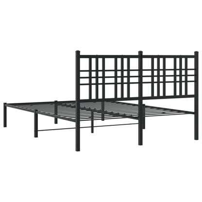 Metal Bed Frame without Mattress with Headboard Black 120 cm 200 cm