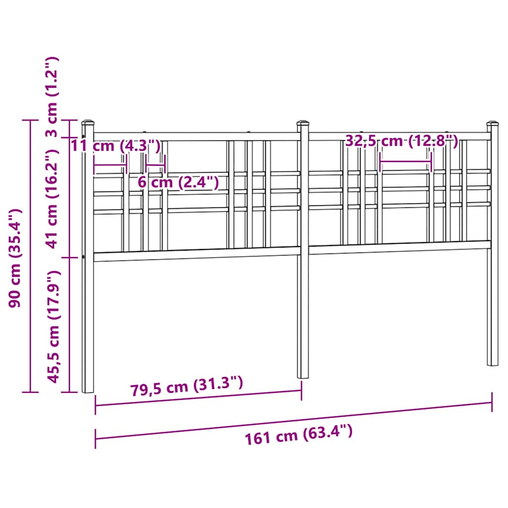 Metal Replace Headboard White 160 cm