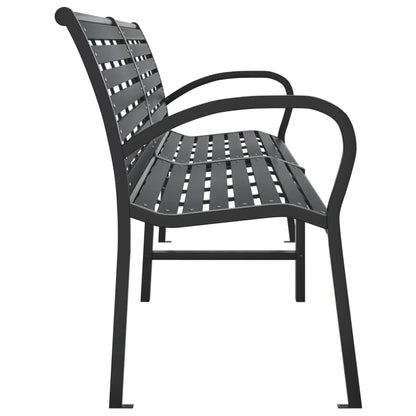 vidaXL Twin Garden Bench Black 231 cm Steel and WPC 6