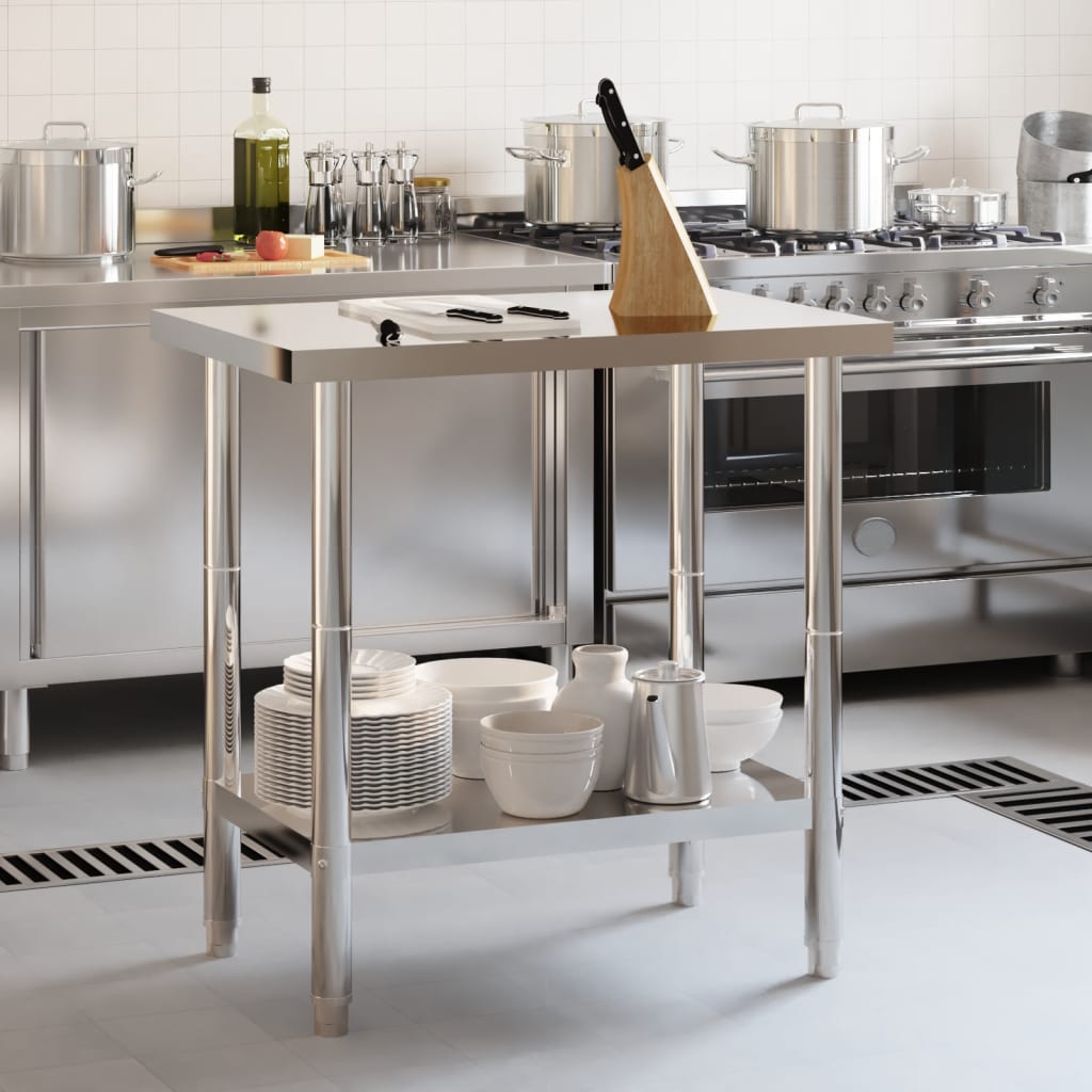 Kitchen Work Table Stainless Steel 82.5 cm 55 cm