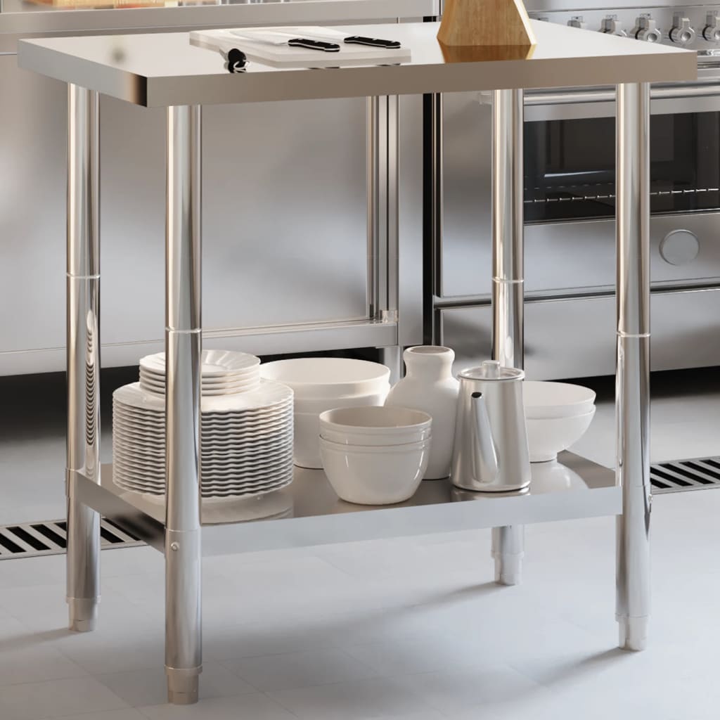 Kitchen Work Table Stainless Steel 82.5 cm 55 cm