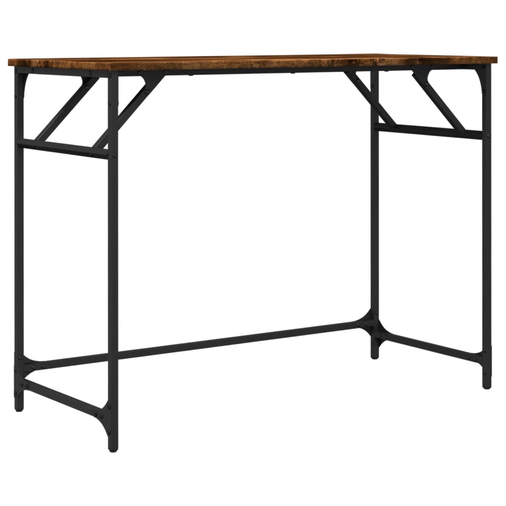 Desk 100x45x76 cm Engineered Wood and Powder-coated Steel Smoked Oak