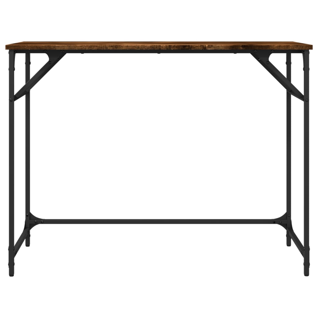 Desk 100x45x76 cm Engineered Wood and Powder-coated Steel Smoked Oak