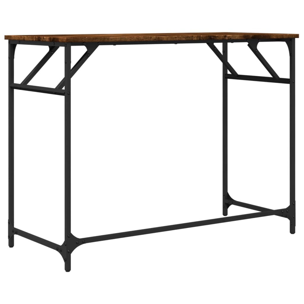 Desk 100x45x76 cm Engineered Wood and Powder-coated Steel Smoked Oak