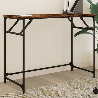 Desk 100x45x76 cm Engineered Wood and Powder-coated Steel Smoked Oak