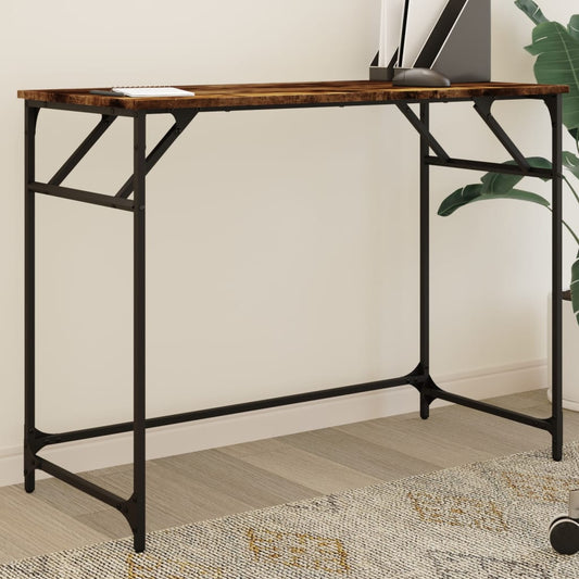 Desk 100x45x76 cm Engineered Wood and Powder-coated Steel Smoked Oak