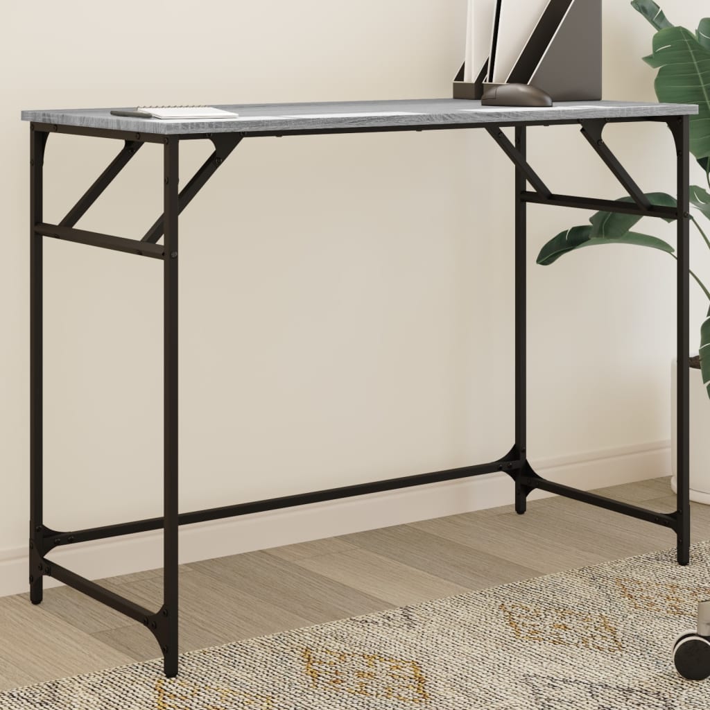 Desk 100x45x76 cm Engineered Wood and Powder-coated Steel Grey Sonoma
