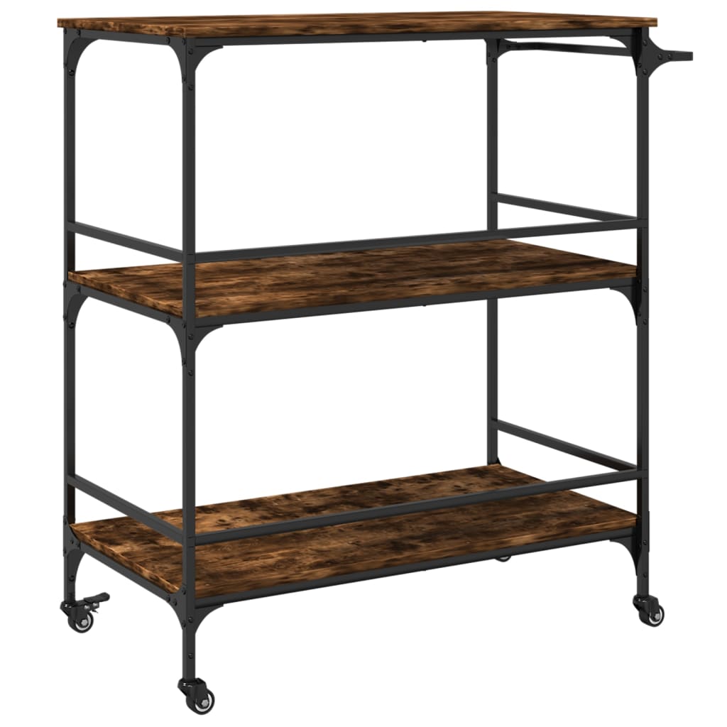 Kitchen Trolley 100,5x50x105 cm Engineered Wood Smoked oak