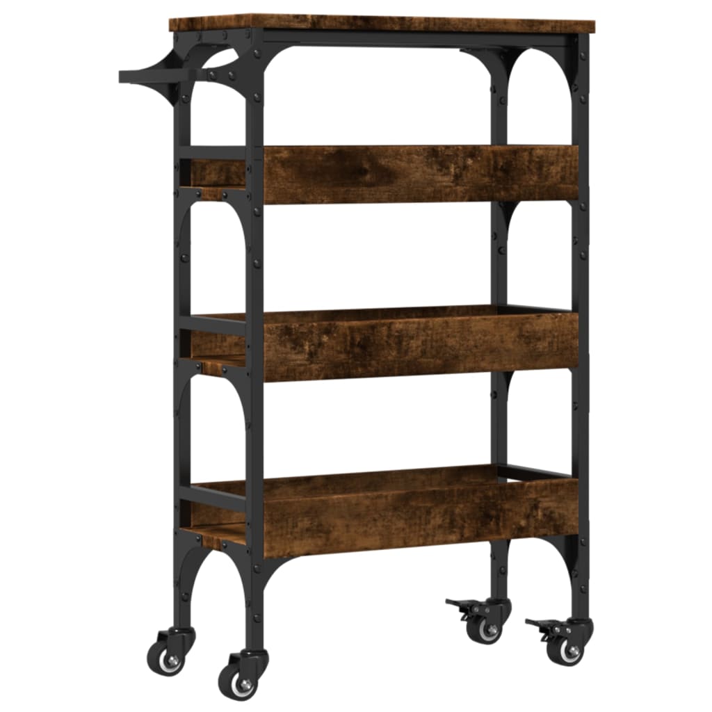 Kitchen Trolley 53x20x76 cm Engineered Wood Smoked oak