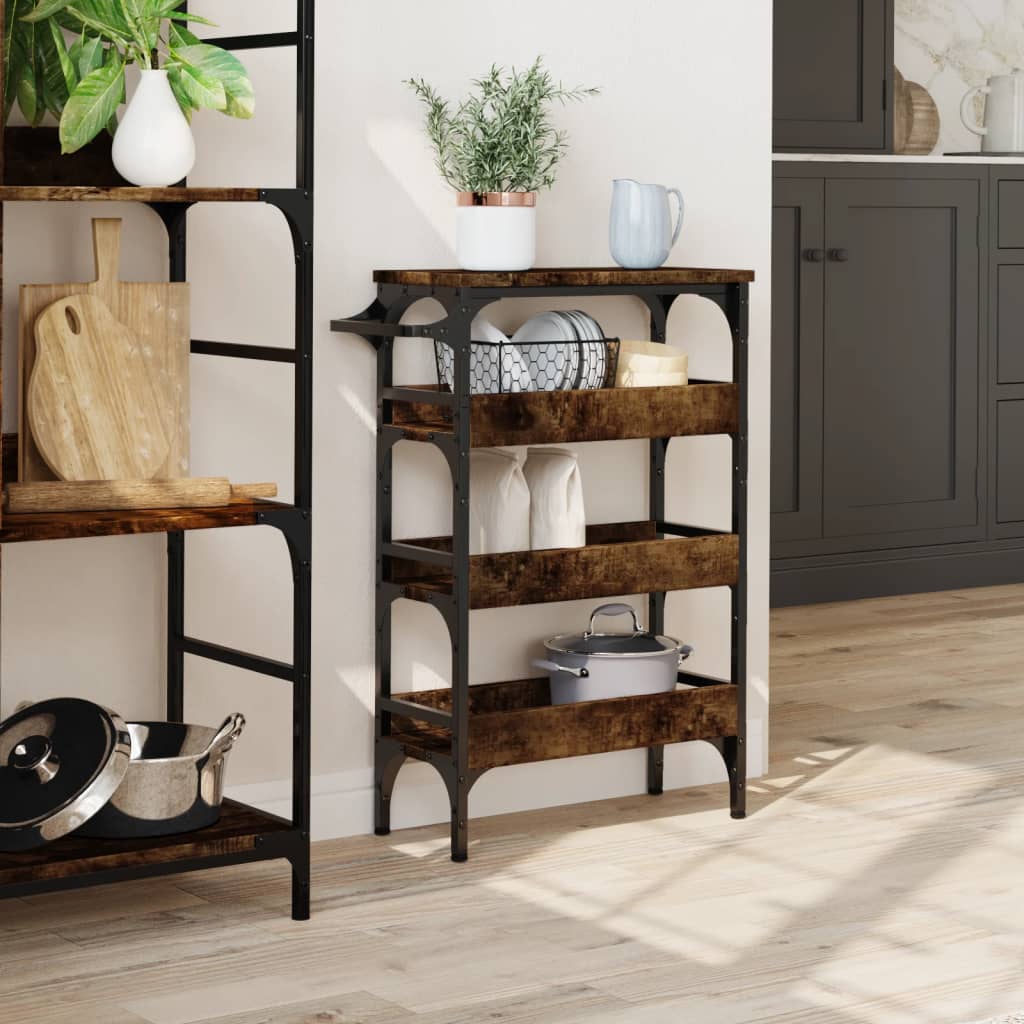 Kitchen Trolley 53x20x76 cm Engineered Wood Smoked oak