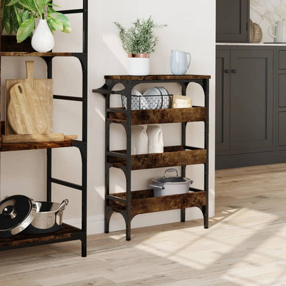 Kitchen Trolley 53x20x76 cm Engineered Wood Smoked oak