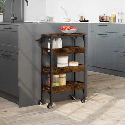 Kitchen Trolley 53x20x76 cm Engineered Wood Smoked oak