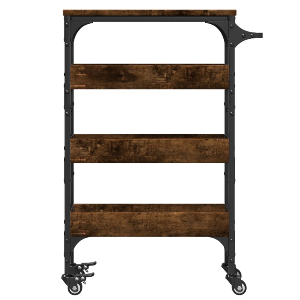 Kitchen Trolley 53x20x76 cm Engineered Wood Smoked oak