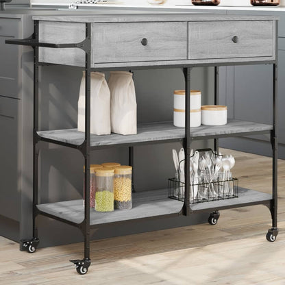 Kitchen Trolley 105x42x95 cm Engineered Wood Grey sonoma