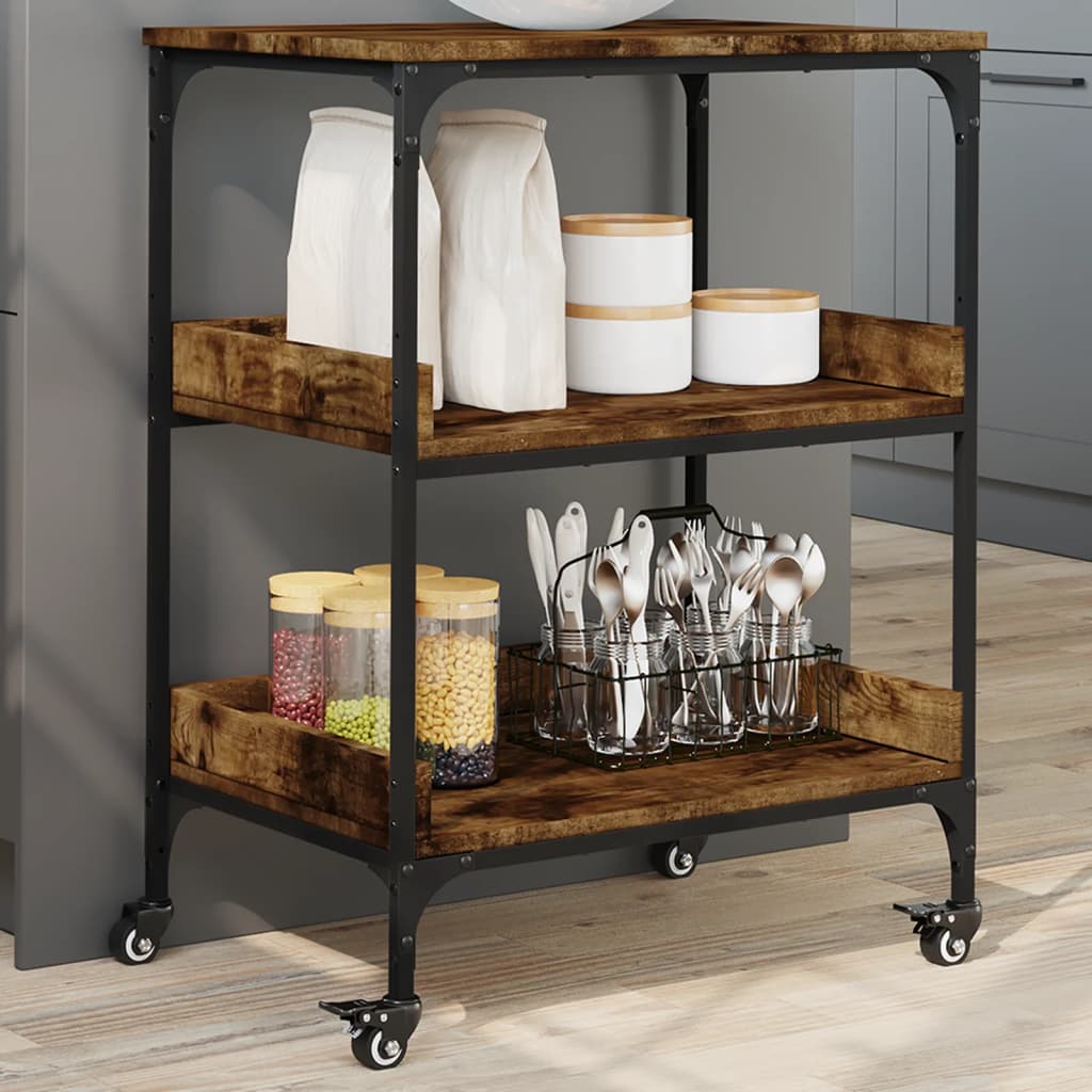 Kitchen Trolley 60x41x80,5 cm Engineered Wood Smoked oak