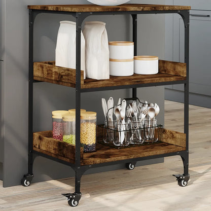 Kitchen Trolley 60x41x80,5 cm Engineered Wood Smoked oak