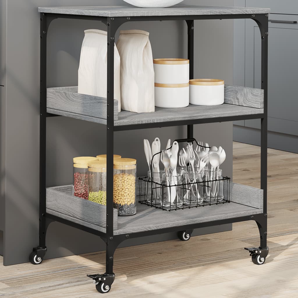 Kitchen Trolley 60x41x80,5 cm Engineered Wood Grey sonoma