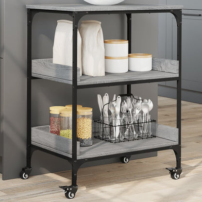 Kitchen Trolley 60x41x80,5 cm Engineered Wood Grey sonoma